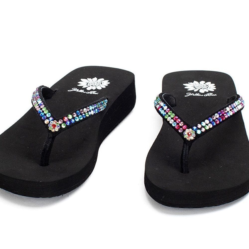 YELLOW BOX JELLOW multi color crystals sz 8.5 - Picture 6 of 9